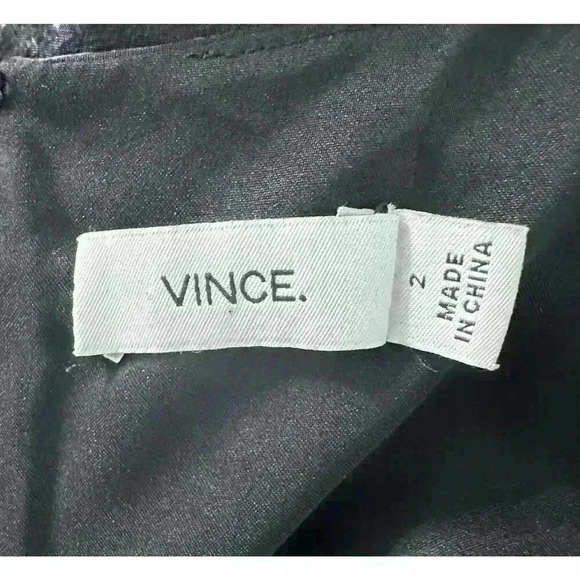 Vince Silk Shadow Stripe Sleeveless Shift Midi Dress Size 2 - Picture 5 of 5